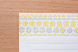 Letterpress Letter Set - Flower Line Pattern Yellow