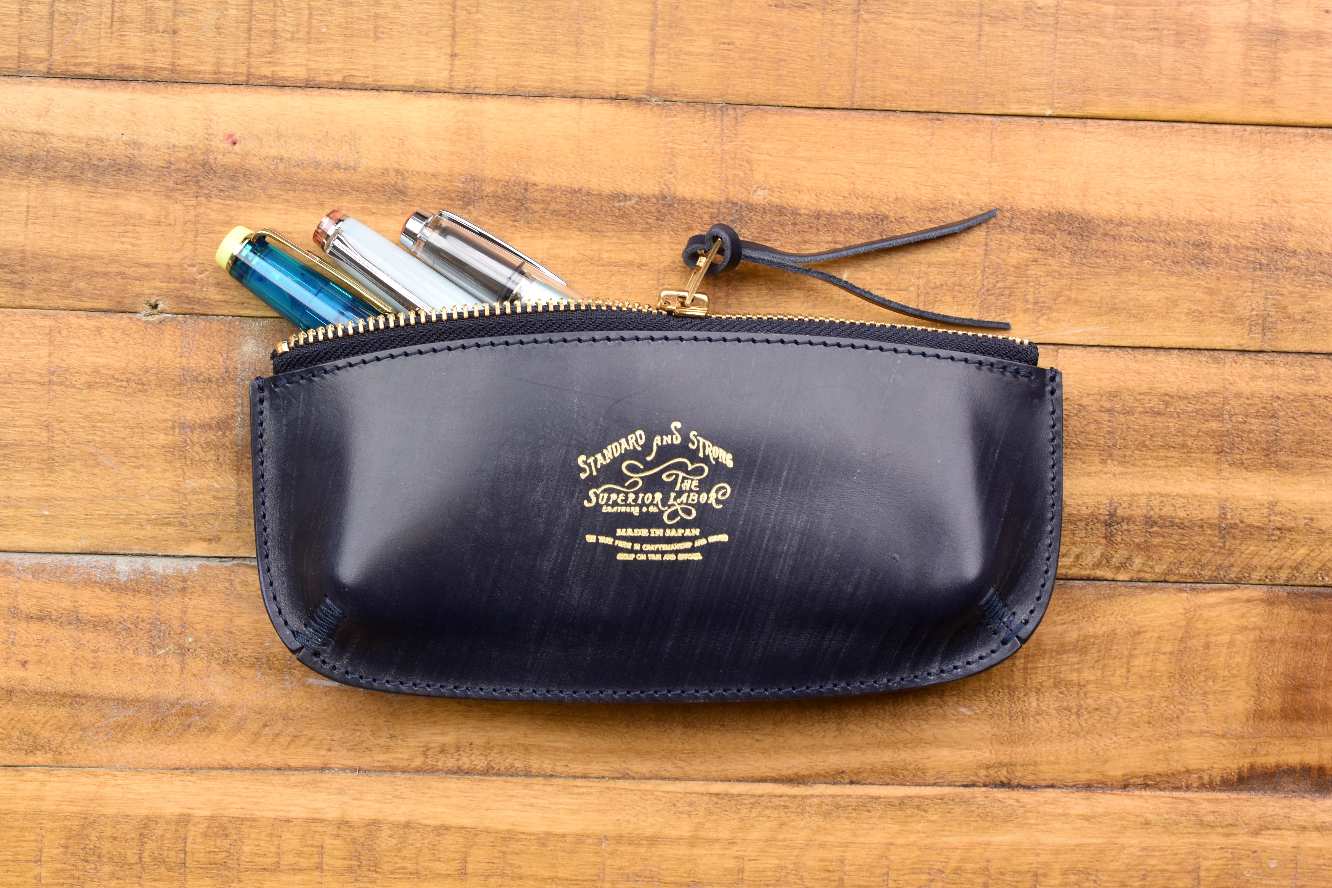 The Superior Labor Bridle Leather - Pen Case - Navy