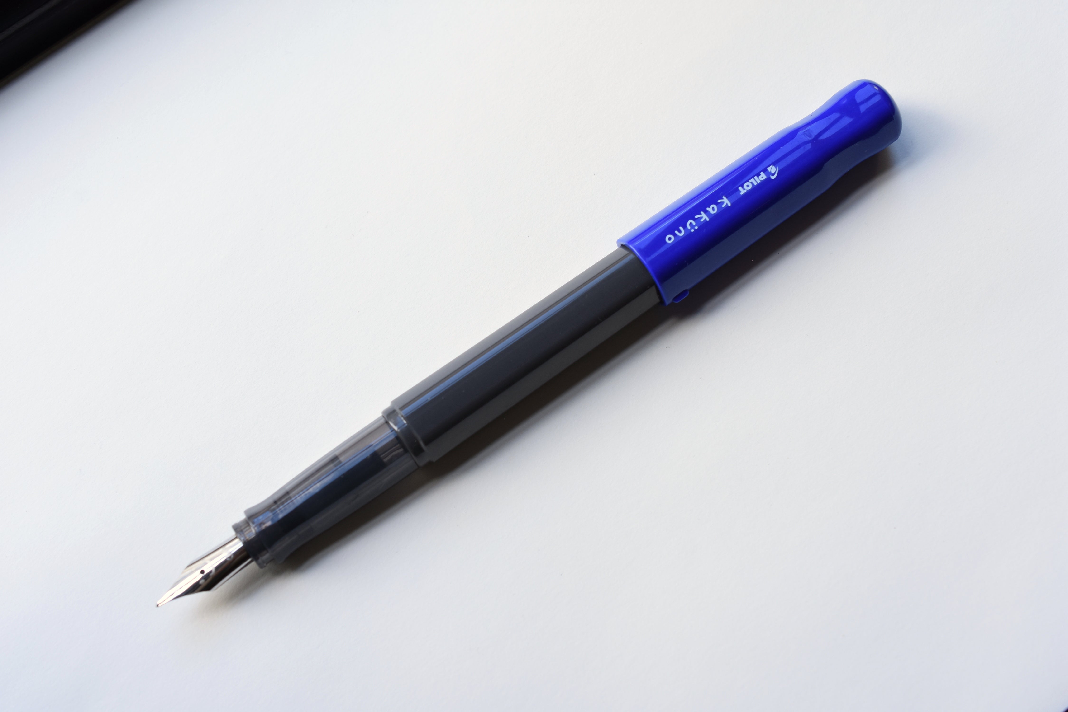 Pilot Kakuno Fountain Pen - Gray Barrel/Blue Cap - Medium Nib