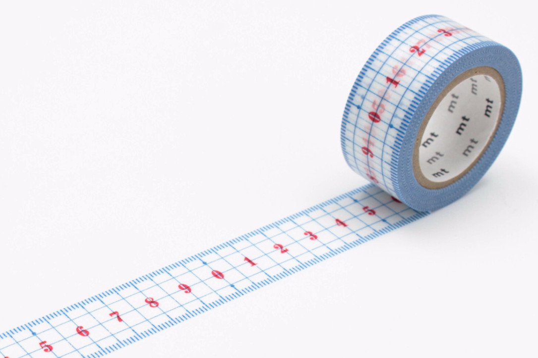 mt Washi Tape - Ruler Blue White