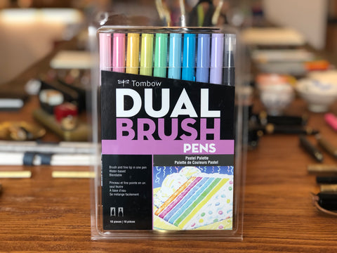 Dual Brush Pen Set - 10 Pastel