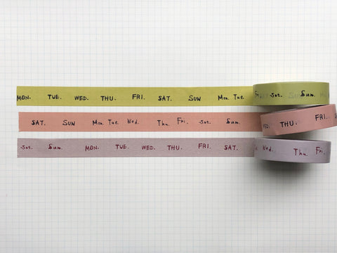 Classiky - Yoko Inoue Weekly Masking Tape - Set of 3