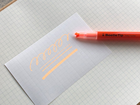 Kokuyo Beetle Tip 3way Highlighter Pen - Orange