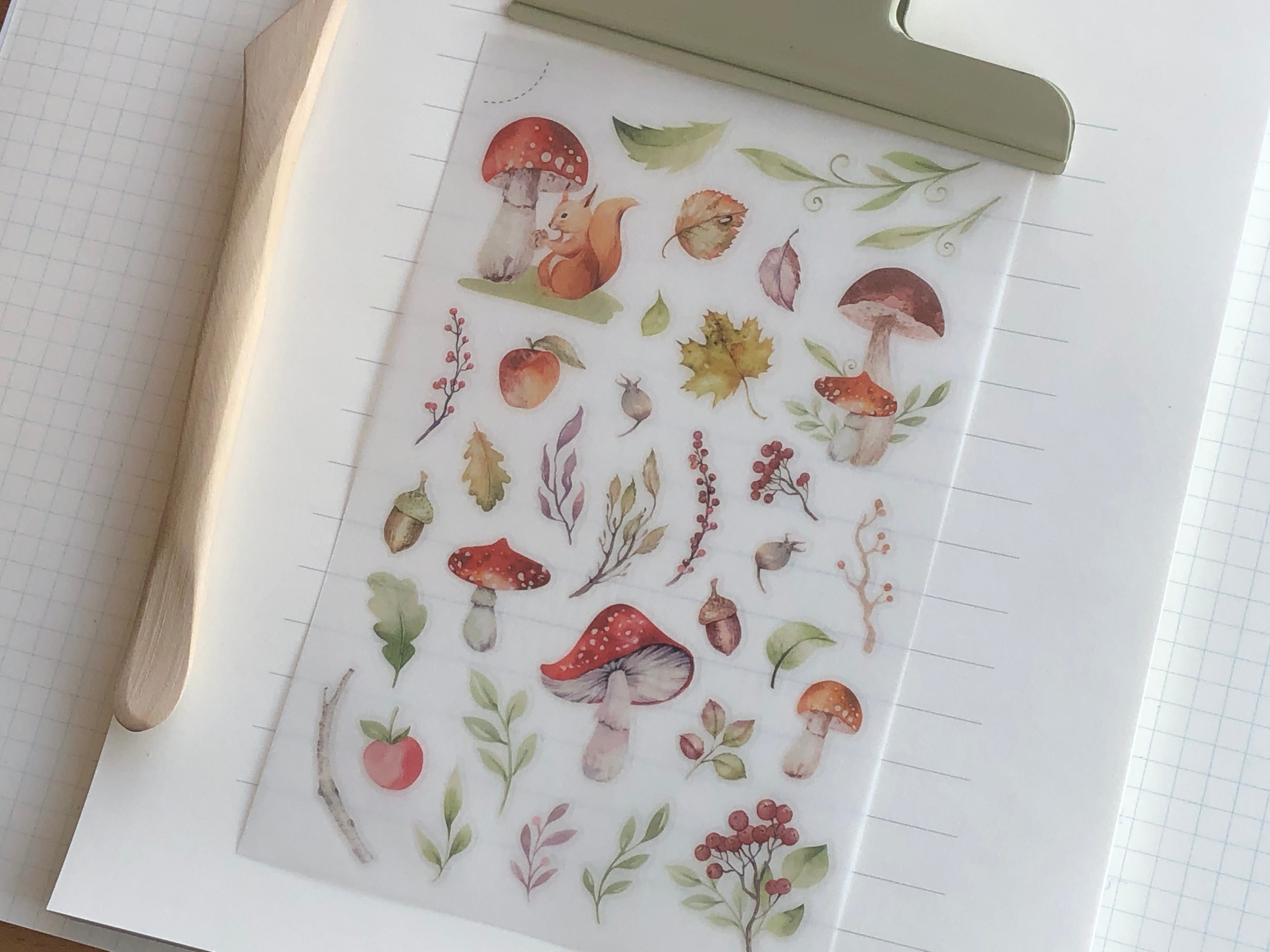 MU Print-On Stickers - Mushroom and Squirrel - #94