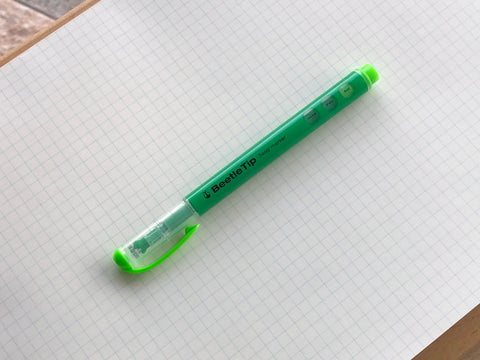 Kokuyo Beetle Tip 3way Highlighter Pen - Light Green