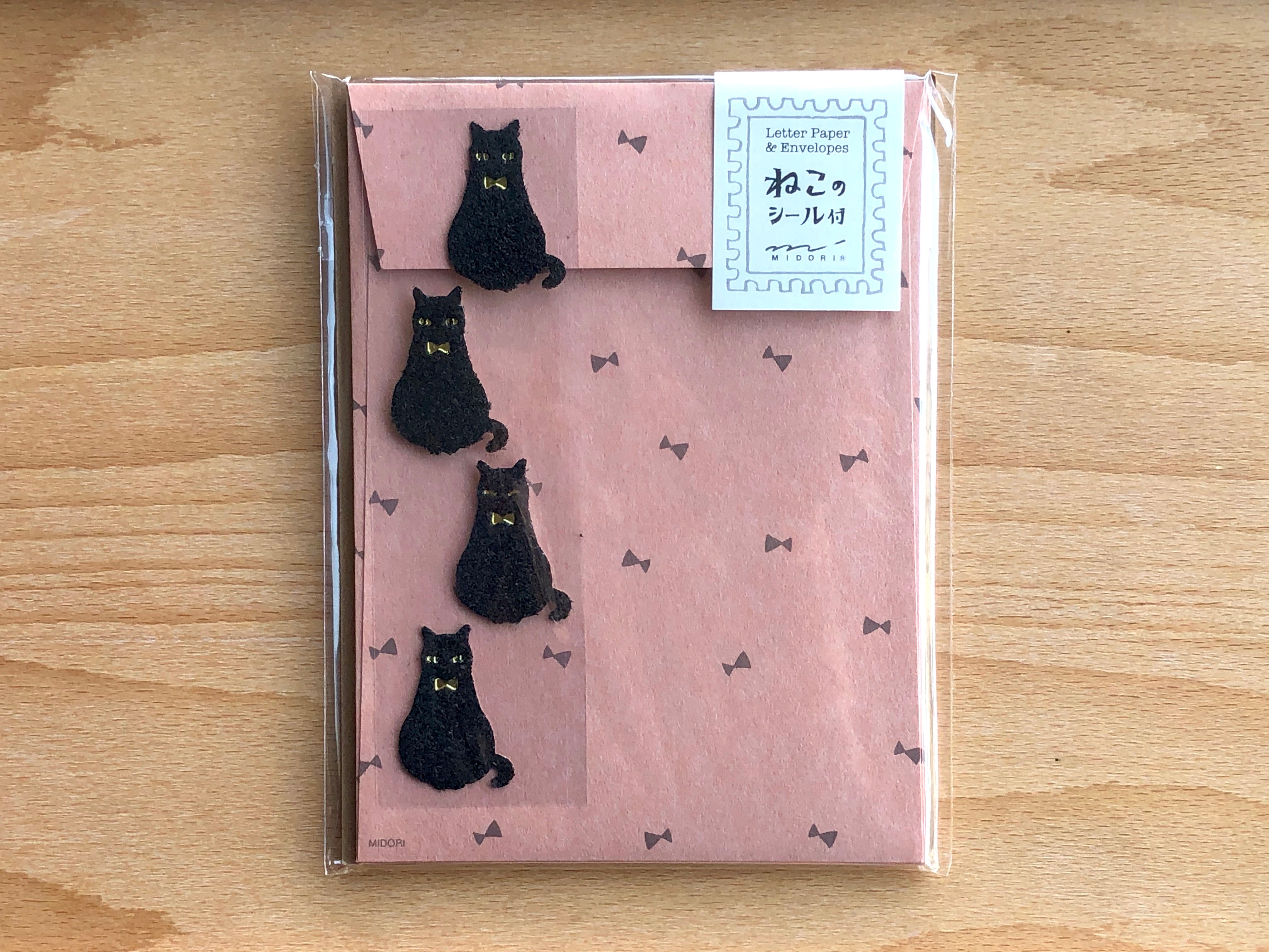 Mini Letter Set with Black Cat Stickers