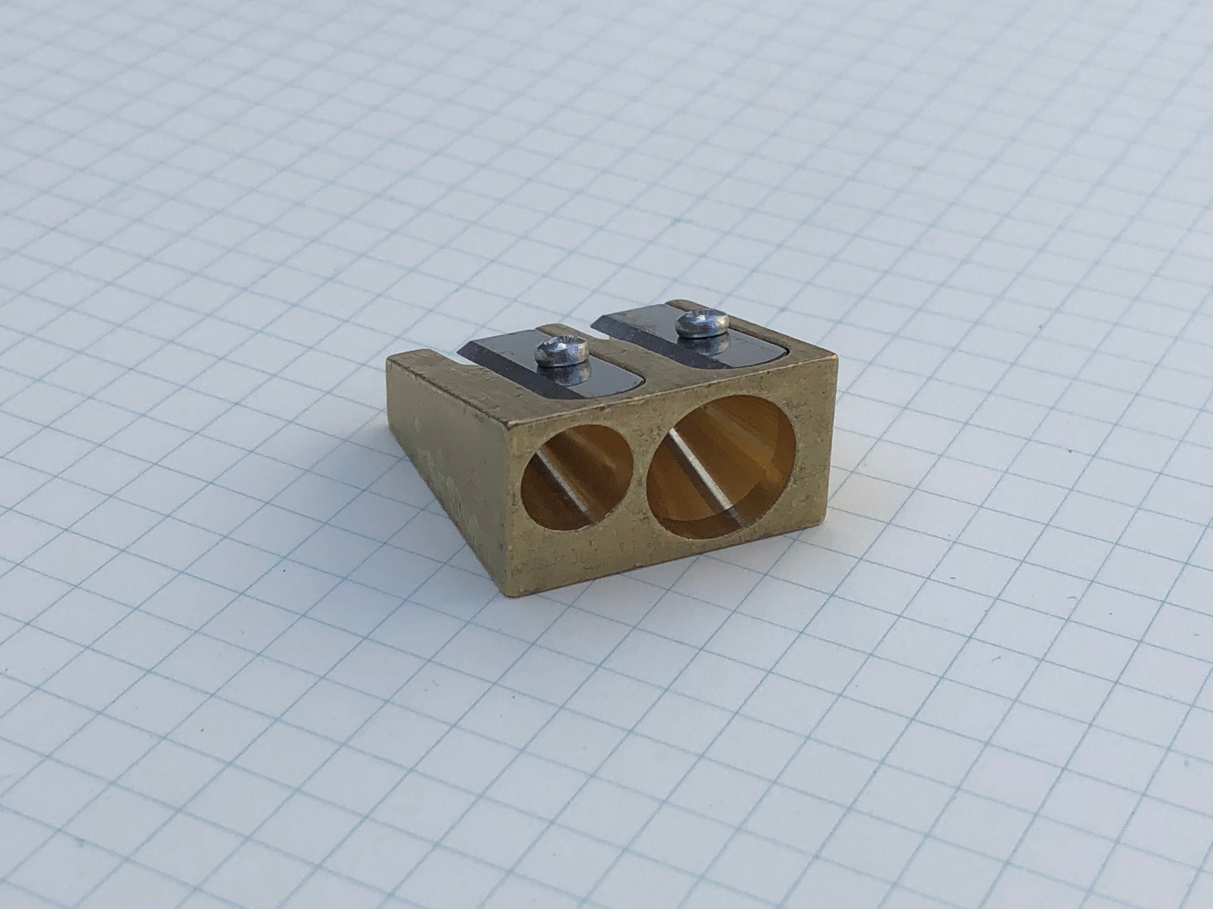 Dux Brass Pencil Sharpener - Wedge Double