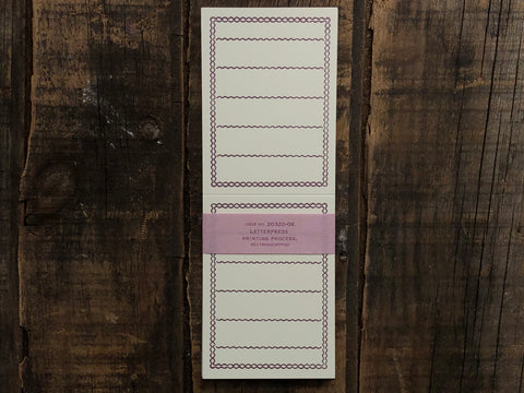 Classiky - Letterpress Folded Memo Card - Deep Purple