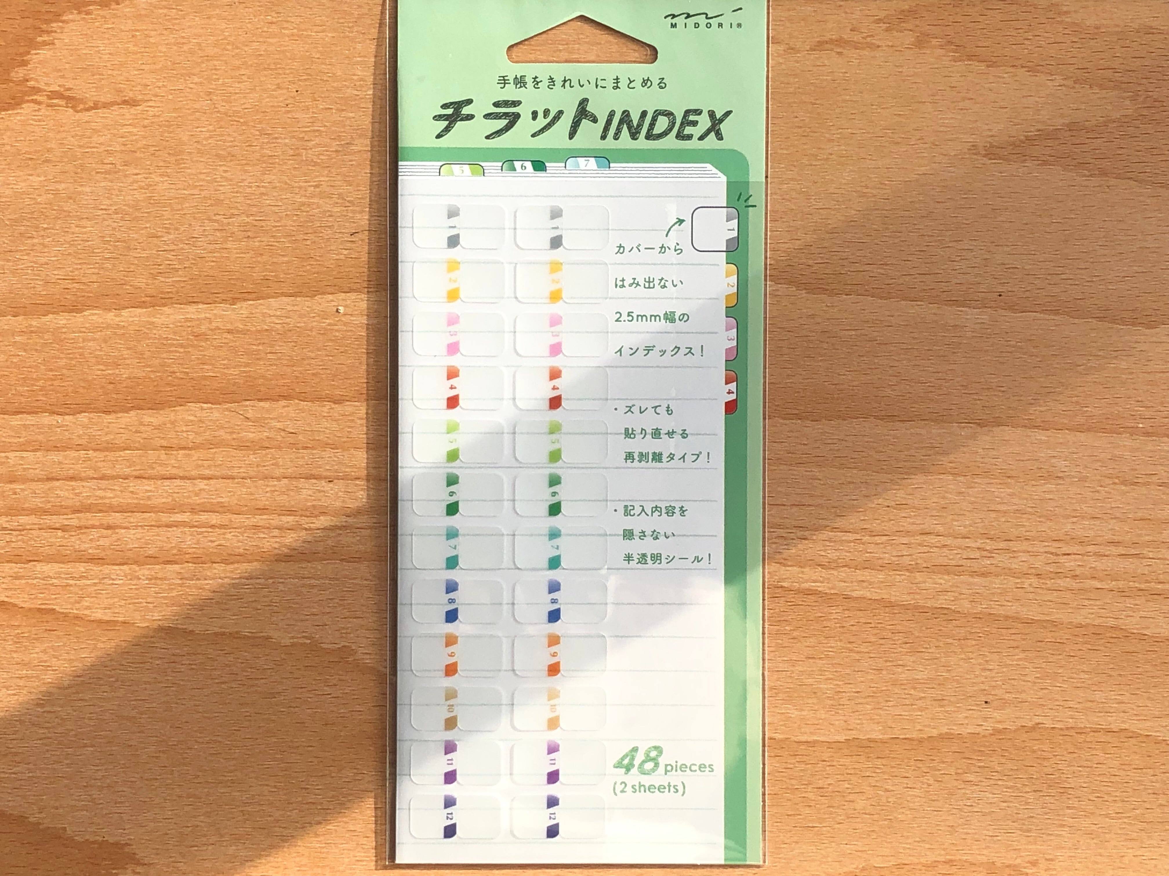 Midori Planner Index Label