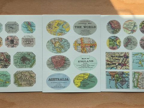 Vintage Stickers - Vintage Maps