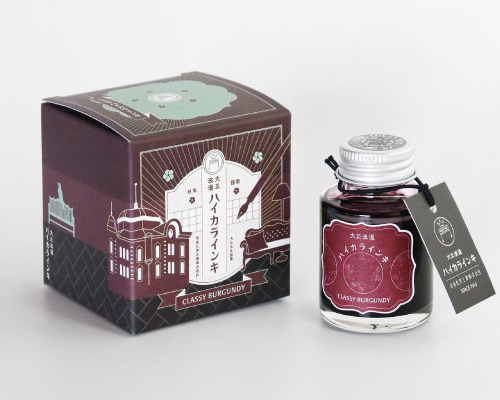 Teranishi Guitar Taisho Roman Haikara Fountain Pen Ink - Classy Burgundy