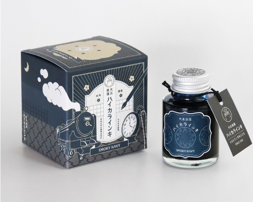 Teranishi Guitar Taisho Roman Haikara Fountain Pen Ink - Smoky Navy