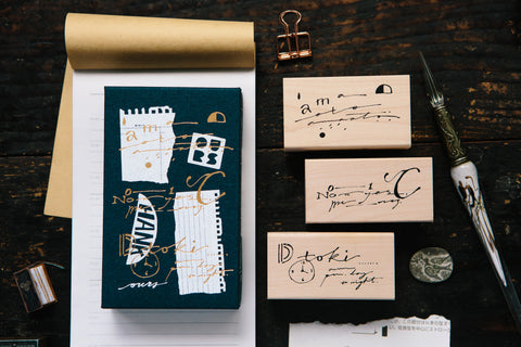 OURS x Hank Daily Cursive-A Rubber Stamp Set