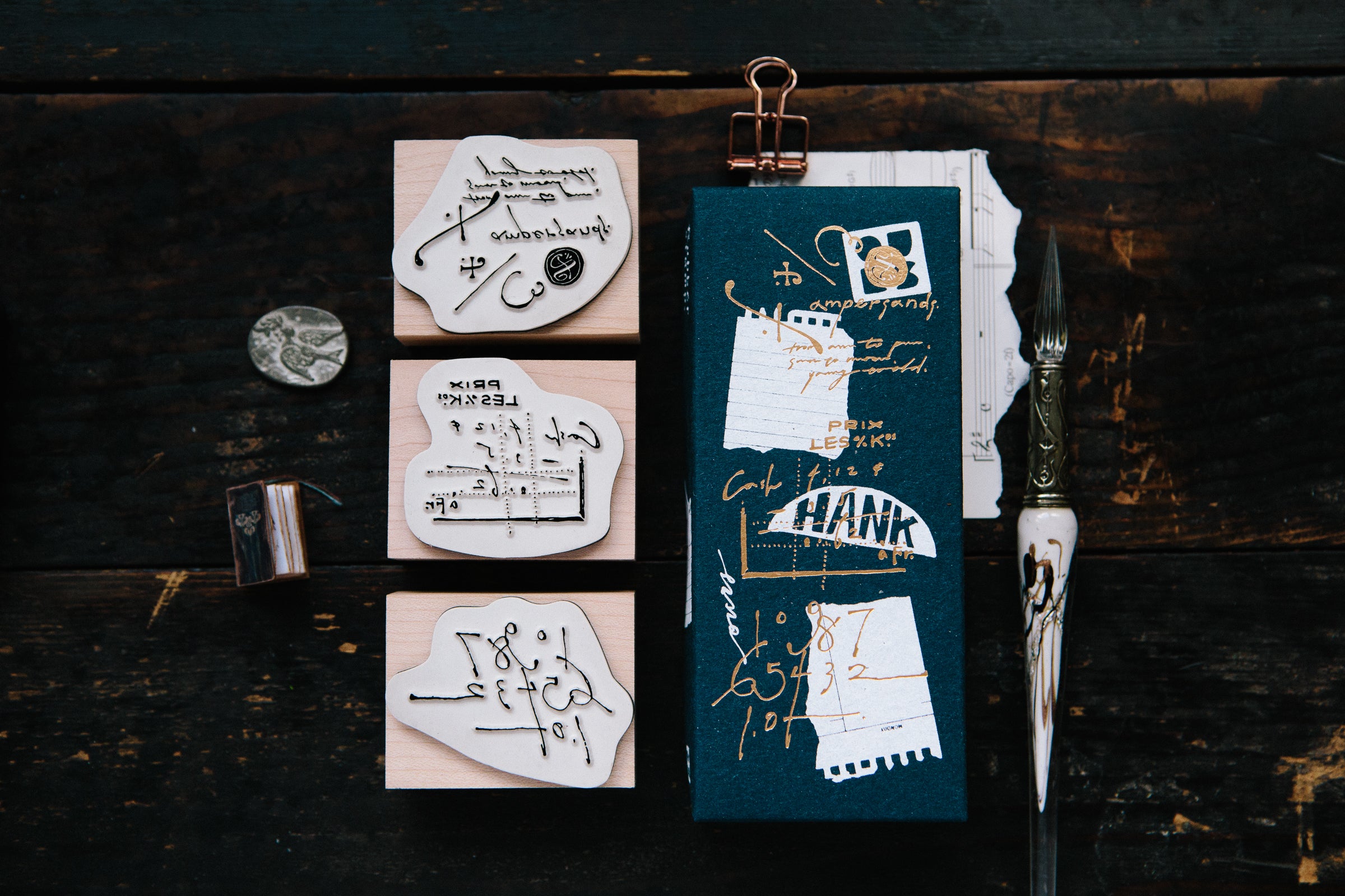 OURS x Hank Daily Cursive-B Rubber Stamp Set