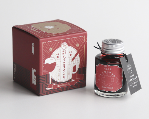 Teranishi Guitar Taisho Roman Haikara Fountain Pen Ink - Modern Red