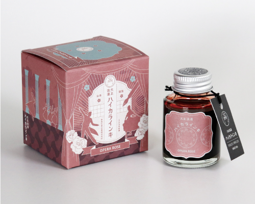 Teranishi Guitar Taisho Roman Haikara Fountain Pen Ink - Opera Rose