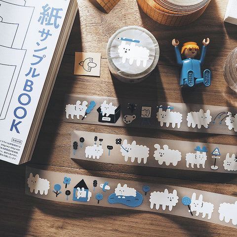 Yohand Studio Matte PET Tape - A Bunch of Fluffy Cloud Dogs