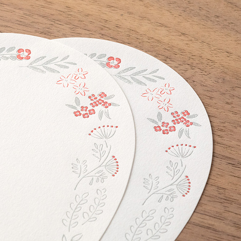 Letterpress Die-Cut Letter Set - Red Wreath