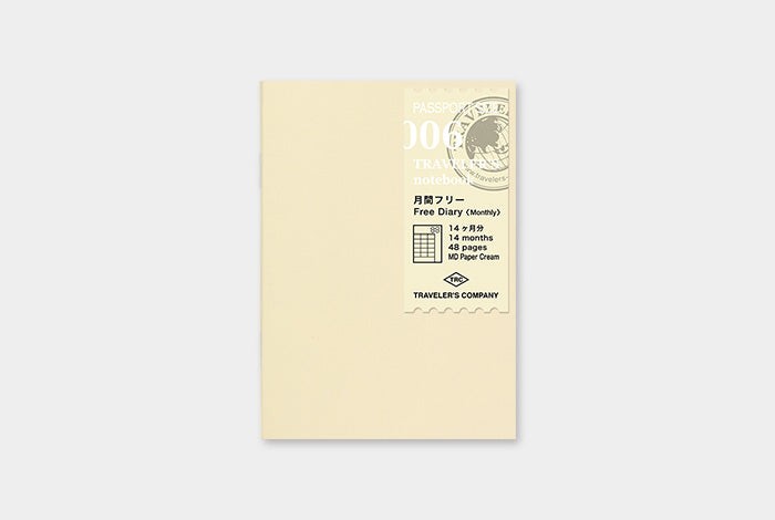 TRAVELER's Passport Size Refill - Monthly - 006